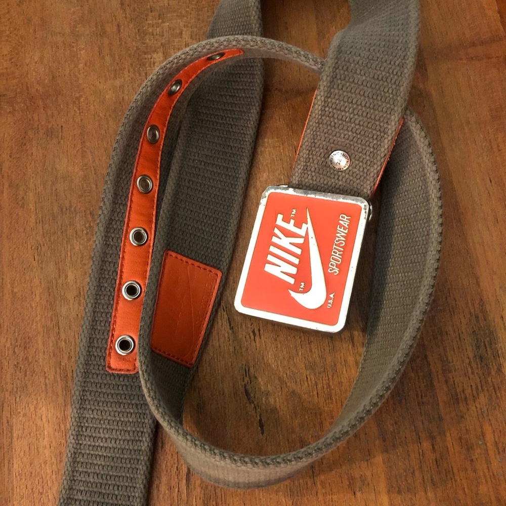 Vintage NIKE Orange Label Belt with Brass Buckle